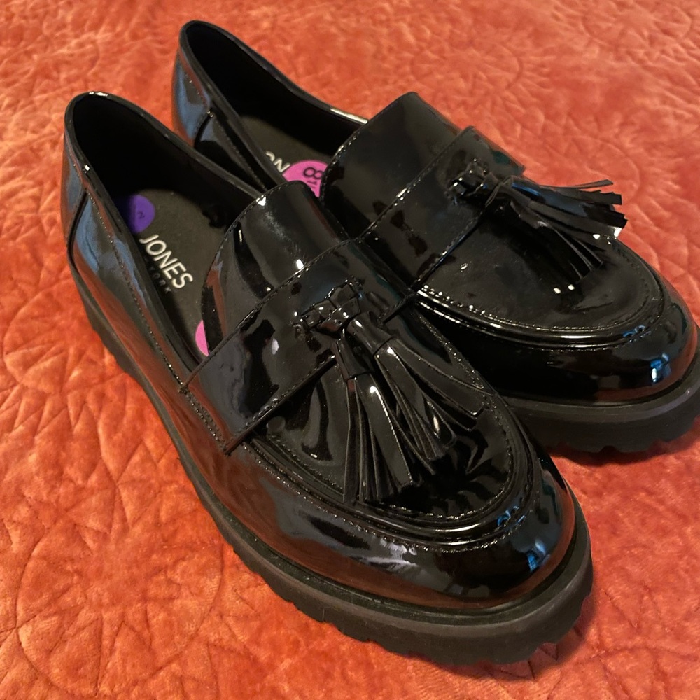 Glossy Black Platform Dress Shoes